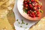 American Cherry Tomato Watermelon and Black Olive Salad Appetizer