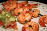 American Spicy Lime Prawns Served With Tomato Avocado Salsa Appetizer
