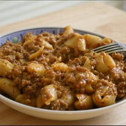 British Beef Casserole with Creamy Cheese Pasta Dinner