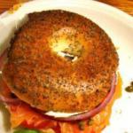 American Bagel with Salmon Appetizer