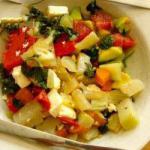 American Steamed Vegetables with Feta Cheese Dinner