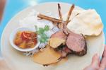 Australian Lamb Racks With Coconut Gravy And Fresh Mango Chutney Recipe Dinner
