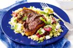 Australian Peppered Lamb Chops With Rhubarb And Fetta Couscous Recipe Dessert