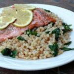 Israeli/Jewish Salmon with Israeli Couscous Lemon and Basil Appetizer