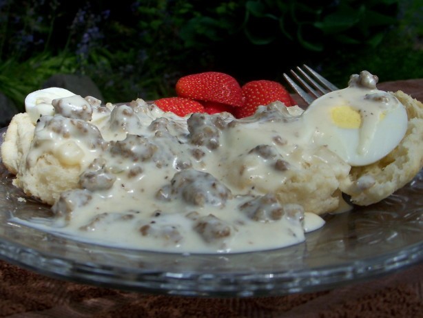 American Egg Sausage Biscuits and Gravy Appetizer