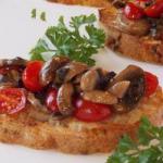 Italian Bruschetta Mushrooms and Tomato Appetizer