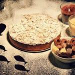 Italian Torta Della Nonna with Almonds cake of the Grandmother Dessert