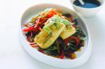 Australian Panfried Tofu With Ponzu Dressing And Shredded Vegetables Recipe Appetizer