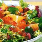 Australian Smoked Salmon and Salmon Caviar on Mixed Leaf Salad Appetizer