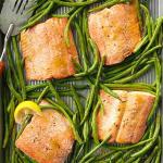 American Sweet and Tangy Salmon with Green Beans Dinner