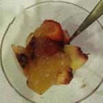 Australian Fruit Salad with Peaches in Syrup Homemade Dessert