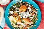 American Roast Chicken Drumsticks With Pearl Couscous And Tzatziki Recipe Dinner