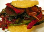 American Grilled Polenta Veggie Sandwich Appetizer