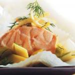 British Foil Bundles of Salmon for Leeks Appetizer