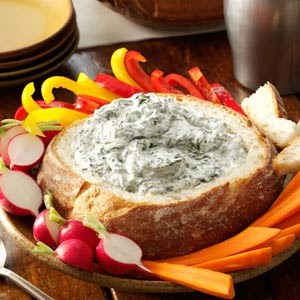 Australian Spinach Dip in a Bread Bowl 3 Dinner