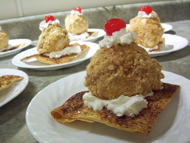 Mexican Cinnamon fried Ice Cream Appetizer