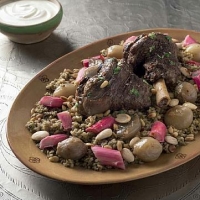 Egyptian Freekeh with Lamb and Rhubarb Dinner