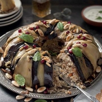Arabic Upside-down Cauliflower Rice Cake Dinner