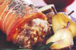 American Pork With Nut and Speck Seasoning With Honeyed Roast Pears Recipe BBQ Grill