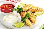 American Tortillacrumbed Chicken And Tomato Salsa Recipe Appetizer