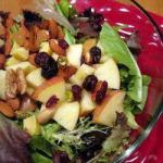 American Green Leaf Salad with Fruits and Nuts Appetizer