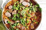 Spanish Quinoa Sausage And Broad Bean Paella Recipe Appetizer