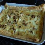 American Cake of Green Onion Mushrooms and Bacon Appetizer