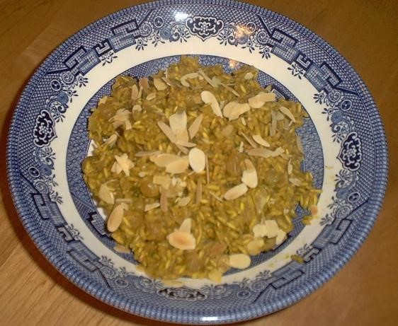 American Curried Rice With Raisins Apricots And Almonds Dinner