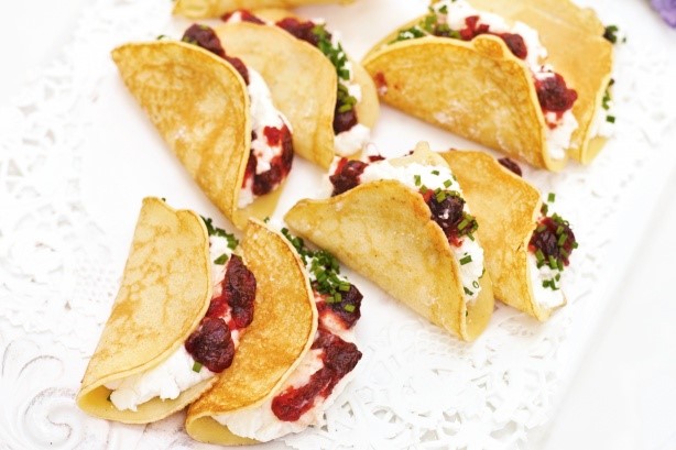 Australian Goats Cheese Blintzes With Cranberry Sauce Recipe Dinner