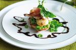 Australian Scallop And Pancetta Stack With Smashed Peas Recipe Appetizer