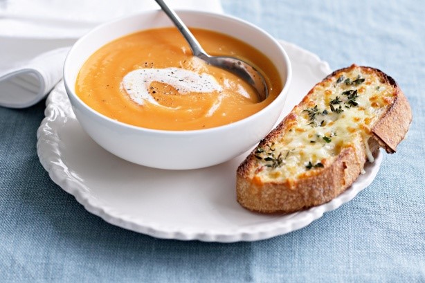 Australian Sweet Potato Soup With Cheese and Thyme Toast Recipe Breakfast