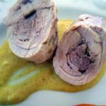 American Chicken Roulade with Cream and Olive Green Curry Honey Appetizer