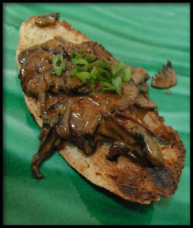 American Creamed Mushrooms on Multigrain Toast Breakfast