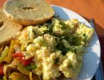 American Fluffy Scrambled Eggs With Fresh Herbs Appetizer