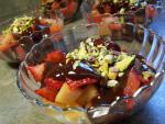 American Summer Fruits With Tahini Ganache Dessert