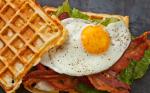 Belgian Savory Cheddar Waffle Blt with Egg Recipe Appetizer