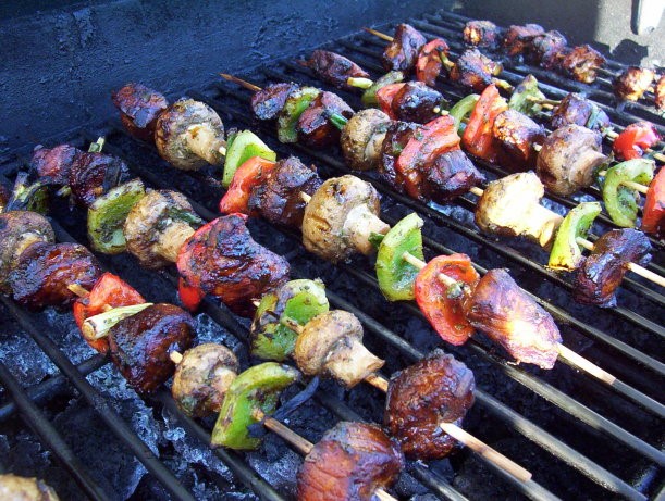 Italian Skewered Five Spice Pork oamc With Vegetables Dinner