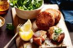 Australian Smoked Trout Fishcakes With Pea and Watercress Salad Recipe Appetizer