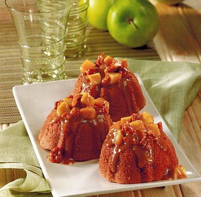 British Apple Walnut Glazed Spice Baby Cakes Dessert