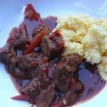 German Goulash of Meat with Red Peppers Appetizer
