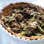 British Quiche Turnip Greens and Sweet Potatoes Appetizer