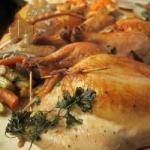 British Roast Chicken with Chestnuts and Pears Appetizer