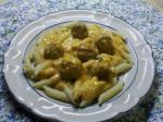 American Penne and Meatballs with Red Pepper Sauce Dinner