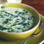 American Greek Spinach Soup with Egg and Lemon Juice Appetizer