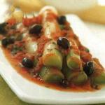 American Smoky Leek with Tomatoes and Olives Appetizer