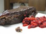 Canadian Flourless Chocolate Cake With Marzipan and Raspberries Dessert
