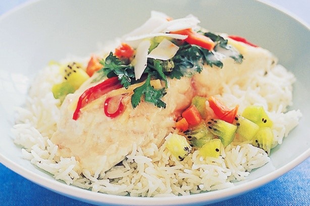 American Coconut Milk Fish Parcels With Kiwifruit Salsa Recipe Dinner