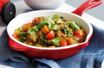 American Lamb Curry With Sweet Potato Cherry Tomatoes and Spinach Recipe Appetizer