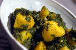 Indian Aloo Palak indian Potatoes  Spinach Dinner