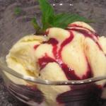 British Sundae of Vanilla and Raspberries Dessert